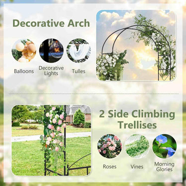 2 in 1 Garden Arbor Decorative Wedding Arch w/Door & Latch