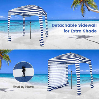 1.8 X 1.8M Foldable Beach Cabana Tent with Carrying Bag and Detachable Sidewall