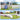 Air Conditioner Fence Panels, 112 x 114 cm Vinyl Picket Fence with Metal Ground Stakes - PatiojoyAU