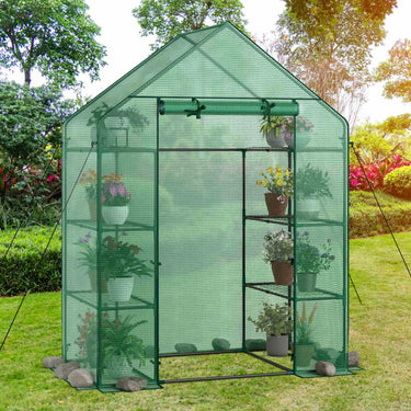 Garden Greenhouse with Hinged Door