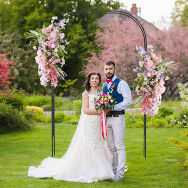 Garden Arch Trellis 1.5m L x 2.4m H Outdoor Metal Arbor Trellis for Climbing Plants