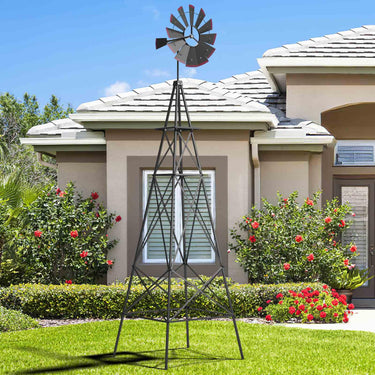253cm Ornamental Windmill with 4 Support Legs for Backyard