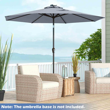 3m Solar Powered LED Lighted Patio Umbrella