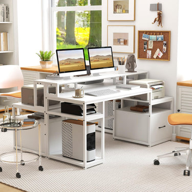 168 CM Home Office Computer Desk with Storage Shelves