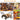Decorative Firewood Rack, Rustproof Steel Log Storage Rack w/ 4 Wheels - PatiojoyAU
