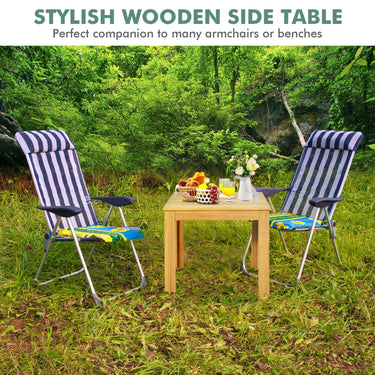 Outdoor Acacia Wood Side Table w/Oil Finished - PatiojoyAU
