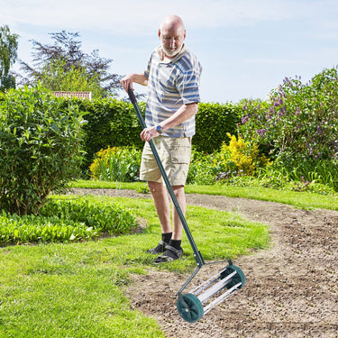 Manual Lawn Aerator, Aerator Lawn Tool with Anti-Slip Handle and Tine Spikes - PatiojoyAU