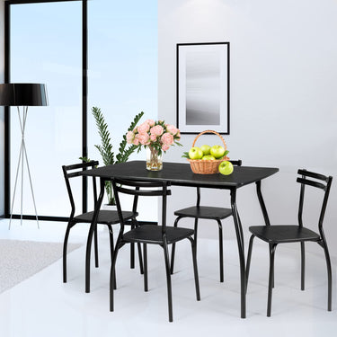 5-Piece Dining Table Set with Wooden Tabletop for Kitchen