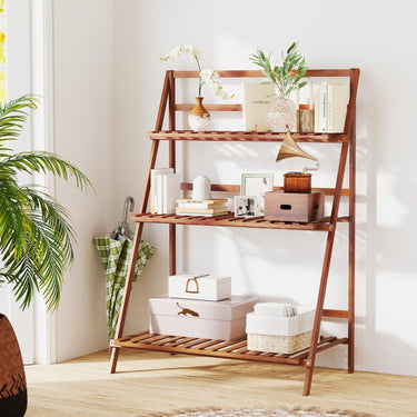 3 Tier Foldable Plant Flower Stand, Bamboo Plant Stand