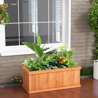 Raised Garden Bed, Wooden Planter Box with 4 Drainage Holes & Detachable Bottom Panels, Elevated Flower Bed - PatiojoyAU