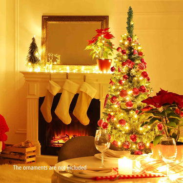 135/198/230cm Artificial Pencil Tree with PVC Branch Tips and LED Lights