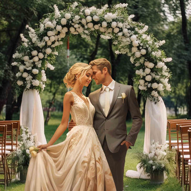 Outdoor Metal Arbor w/Classical Style Decorations