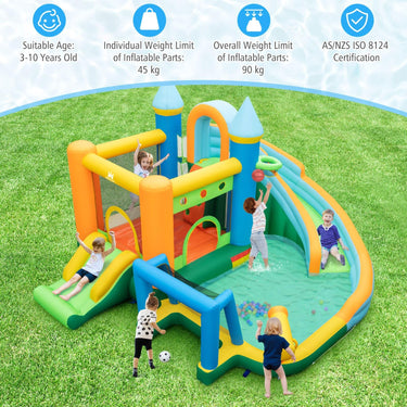 Inflatable Water Slide with Climbing Wall and Ocean Balls