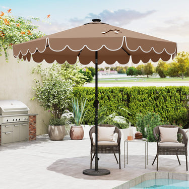 2.8M Solar Patio Umbrella with 24 LED Lights