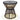 Outdoor Side Table with LED Warm Light, PE Rattan Hourglass-Shaped End Table with Tempered Glass Top