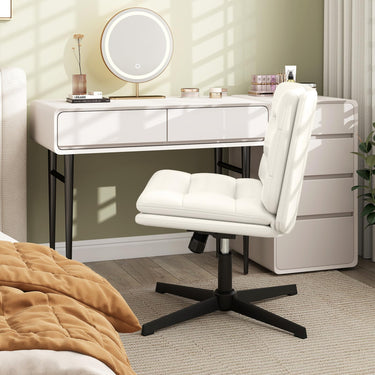 Criss Cross Legged Chair No Wheels Armless Home Office Desk Chair