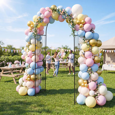 Garden Arch, 220cm Tall Heavy Duty Metal Arbor Trellis Archway for Climbing Plants, Roses