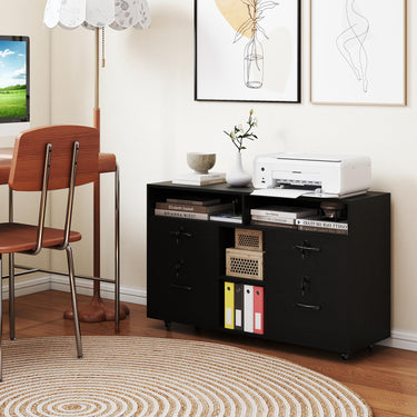 4-Drawer Mobile File Cabinet with Lock for Home Office