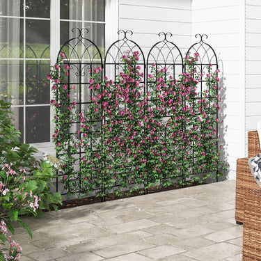 2 Pack Fence Trellis Panels Metal Garden Trellis for Climbing Plants