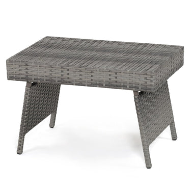 Outdoor Folding Wicker Table, Potable Rattan Coffee Table w/Large Weight Capacity - PatiojoyAU