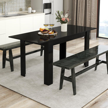 Modern Kitchen Table with Adjustable Tabletop and L-shaped Legs