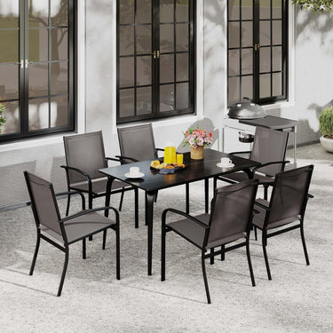 Outdoor Dining Chairs Set of 2 with Breathable Fabric