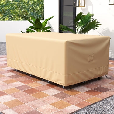 Patio Furniture Cover, 420D Oxford Fabric Outdoor Table Set Cover w/ Padded Handle and Click-Close Straps