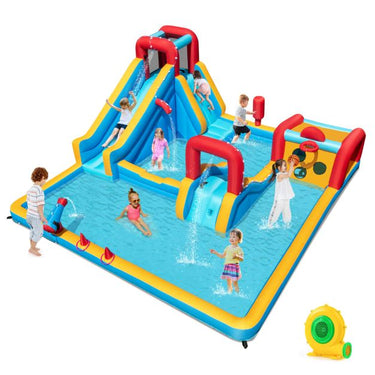 Inflatable Water Park, Water Slide w/Climbing Wall, Boxing Post