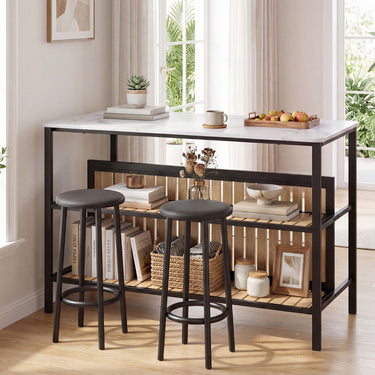 Kitchen Island Dining Table Chair bar Stool Counter Height Set