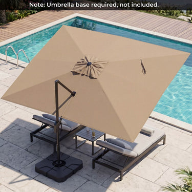 Heavy Duty Offset Umbrella with Crank Lift for Pool Deck