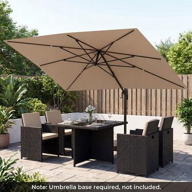 Heavy Duty Offset Umbrella with Crank Lift for Pool Deck