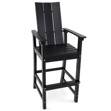 Outdoor Tall Adirondack Chair Bar Stool with Backrest and Footrest - PatiojoyAU