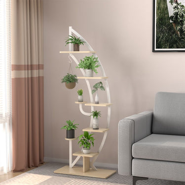 6-Tier Tall Metal Plant Stand Rack with Top Hook for Balcony/Living Room - PatiojoyAU