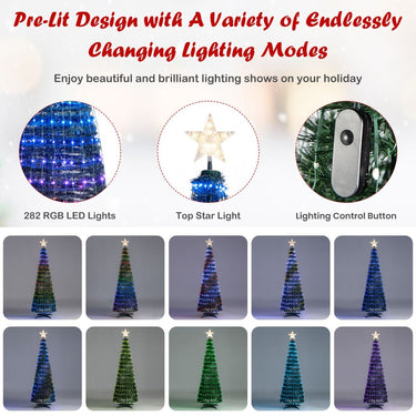 1.9 M Pop-up Lighted Christmas Tree with 12 Light Modes