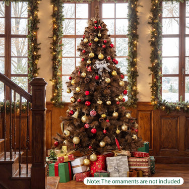 1.8M Artificial Christmas Tree Pre-Lit Xmas Tree with 493 Branch Tips