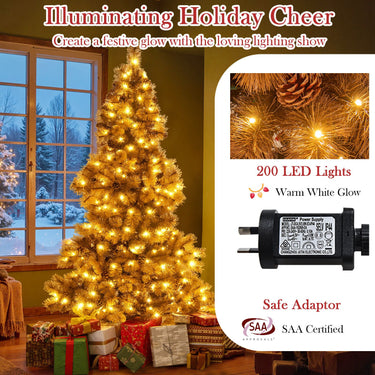 1.8M Artificial Christmas Tree Pre-Lit Xmas Tree with 493 Branch Tips