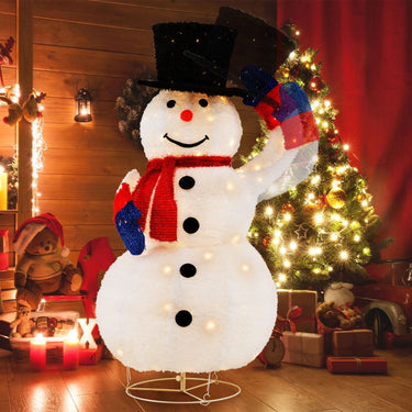 130CM Pre-Lit Christmas Snowman with 120 Built-in LED Lights