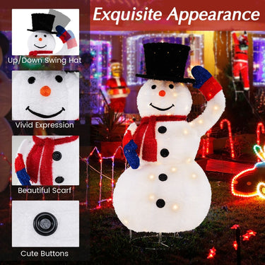 130CM Pre-Lit Christmas Snowman with 120 Built-in LED Lights