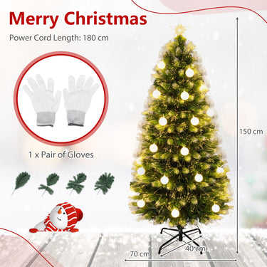180cm/150 cm Artificial Fiber Optic Christmas Tree with 230/180 Branch Tips