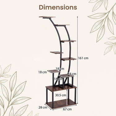 161 cm 9-Tier Plant Stand Indoor with Light for Outdoor Garden