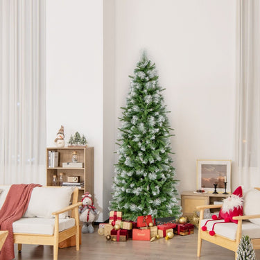190CM Flocked Christmas Tree with Pine Needles