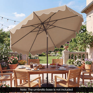 2.7M Patio Umbrella with Push Button Tilt Crank and 8 Metal Ribs