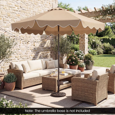 2.7M Patio Umbrella with Push Button Tilt Crank and 8 Metal Ribs