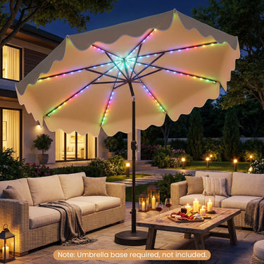 2.8/3m Solar Patio Umbrella with 104 LED Lights for Garden and Deck