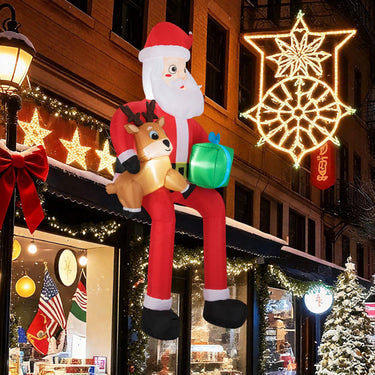 2.9 M Christmas Inflatable Santa Outdoor Decoration Blow up Sitting Santa Claus