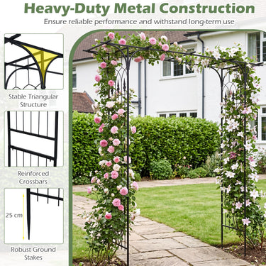 Garden Arbor, 215cm Arch Trellis w/Extended Roof