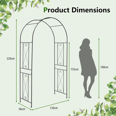 220CM Garden Arch Arbor Trellis for Climbing Plants Roses Vines