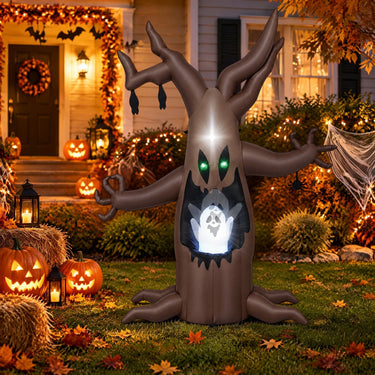 240cm Halloween Inflatable Tree with Animated Popping Ghost