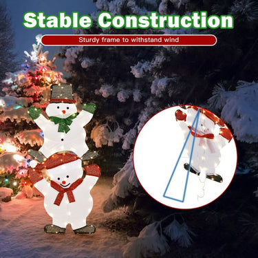 Christmas Light Sign Snowman with Stakes for Decoration
