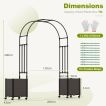 2m Arch Arbor Trellis with 2 Planter Boxes and Lockable Wheels